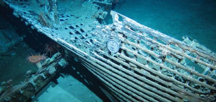 Ship's boat at the bottom of the Ocean